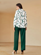 Modely Graphic Print Shirt & Seam Front Pants shein