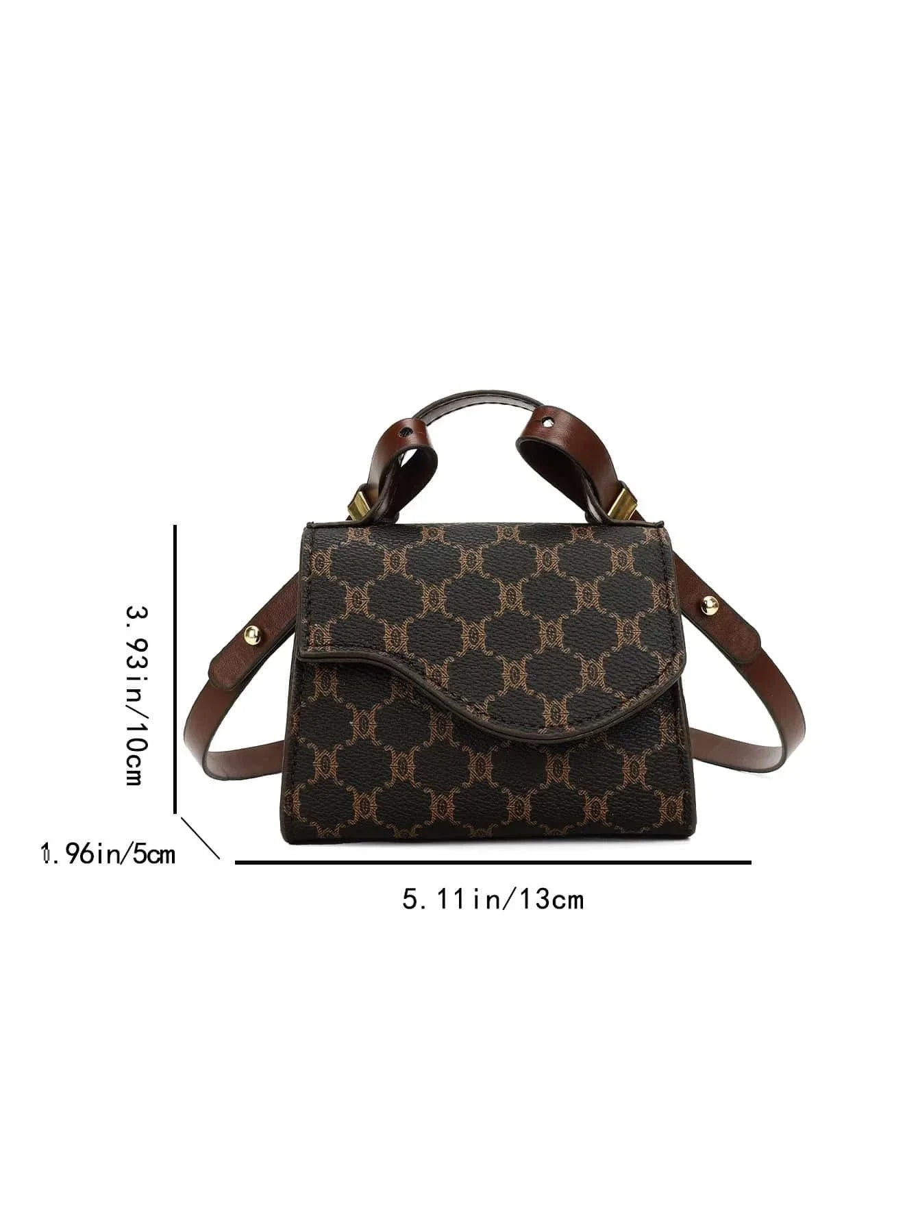 Mini All Over Print Square Bag shein