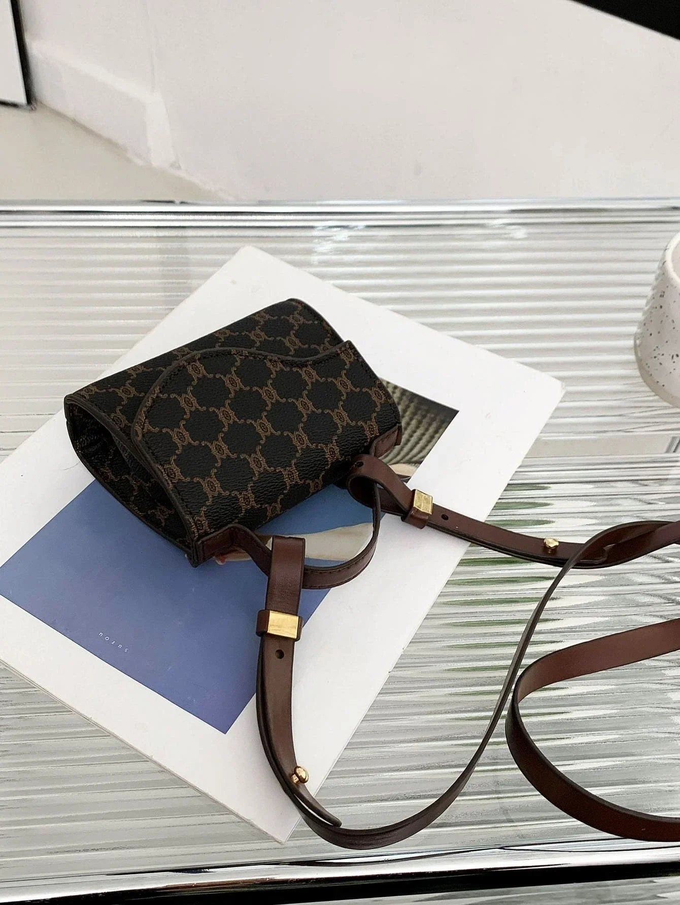 Mini All Over Print Square Bag shein