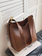 Minimalist Faux Leather Lightweight,Business Casual Minimalist Shoulder Bag shein