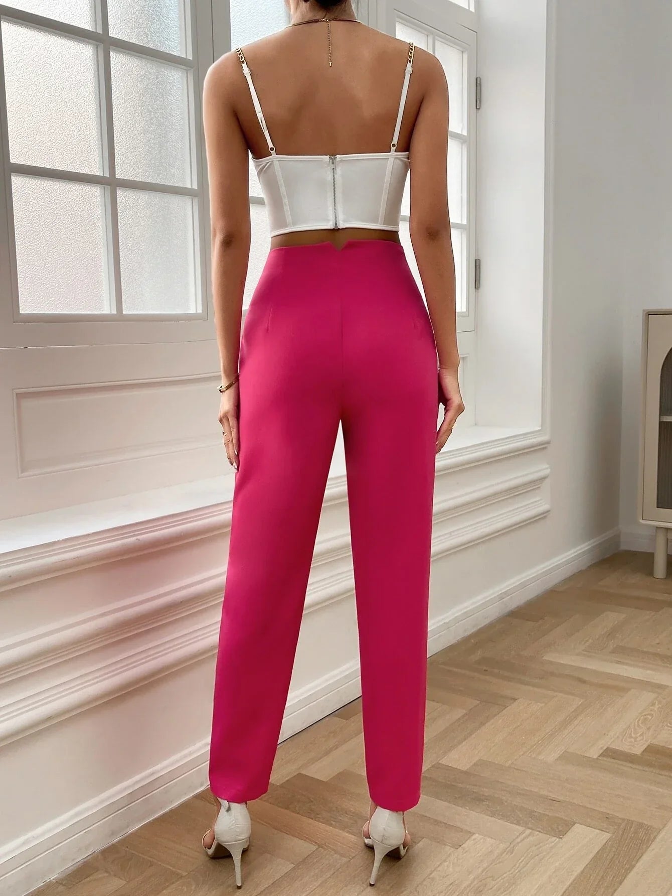 Essnce Plicated Detail Carrot Pants shein
