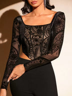 BAE Floral Print Square Neck Asymmetrical Hem Crop Top shein