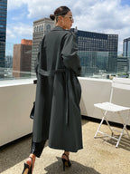 DAZY Raglan Sleeve Epaulettes Design Belted Trench Coat shein