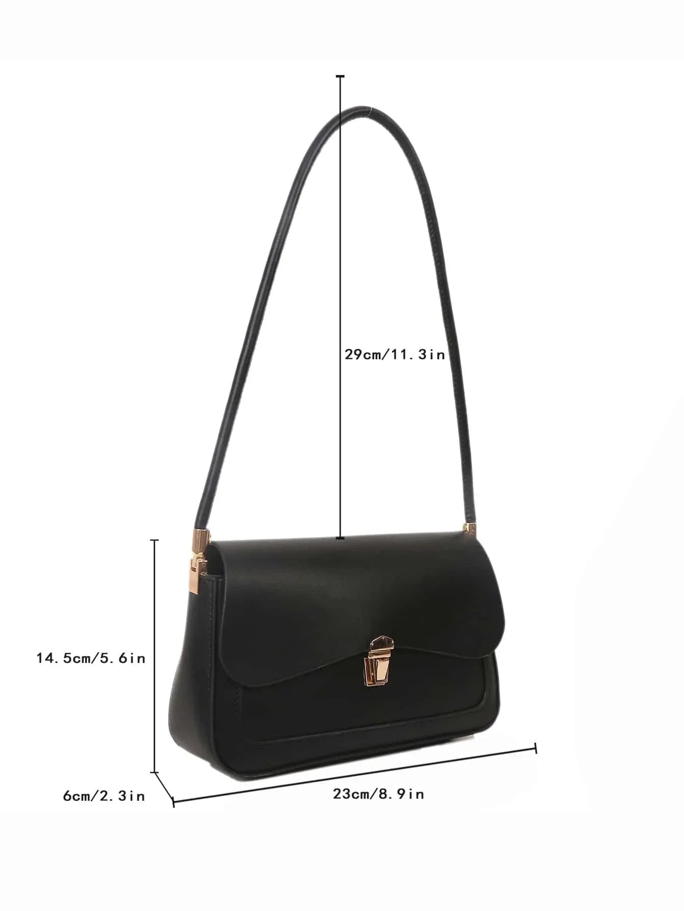 Metal Lock Flap Square Bag shein