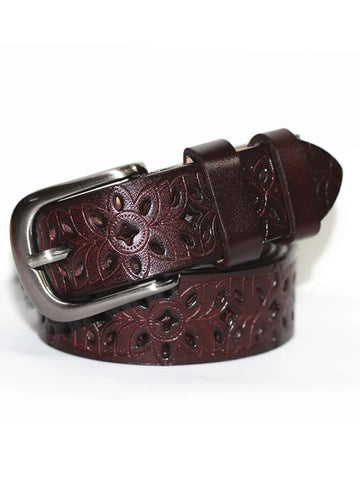 1pc Women Metal Buckle Hollow Out Belt Boho shein