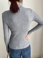 DAZY Women's Solid Stand Collar Long Sleeve Casual Business Pullover Sweater shein
