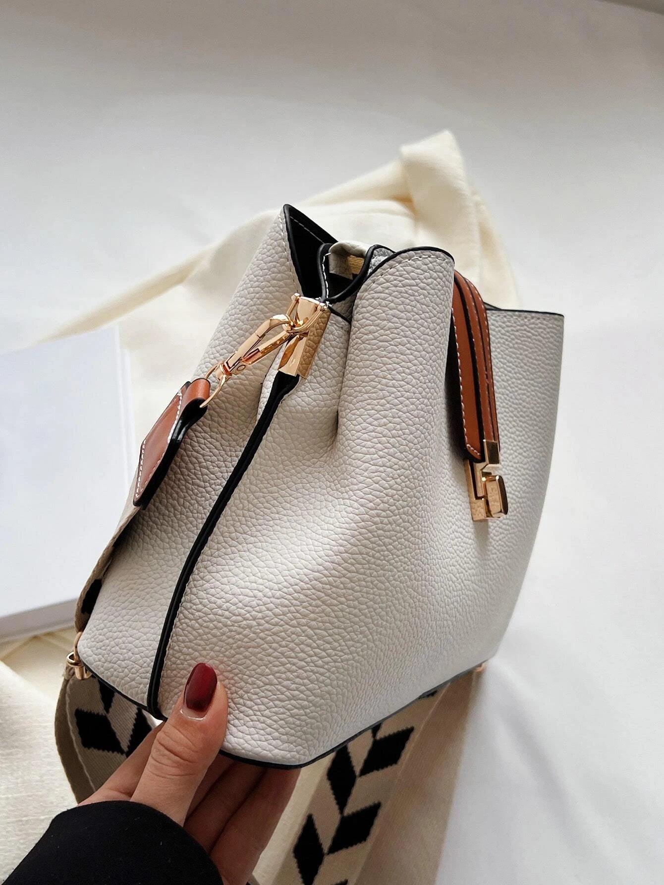 Fashion Top Handle Satchel, Trendy Crossbody Bag shein