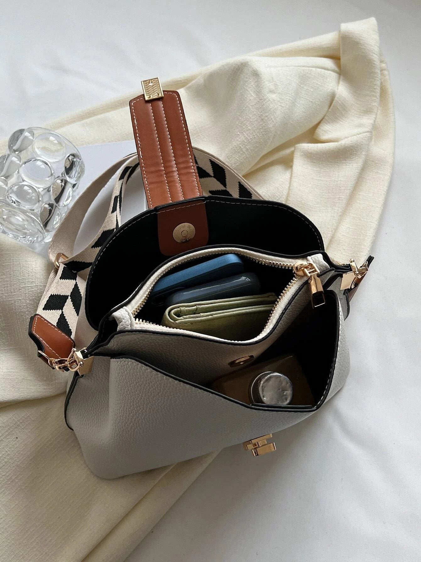Fashion Top Handle Satchel, Trendy Crossbody Bag shein