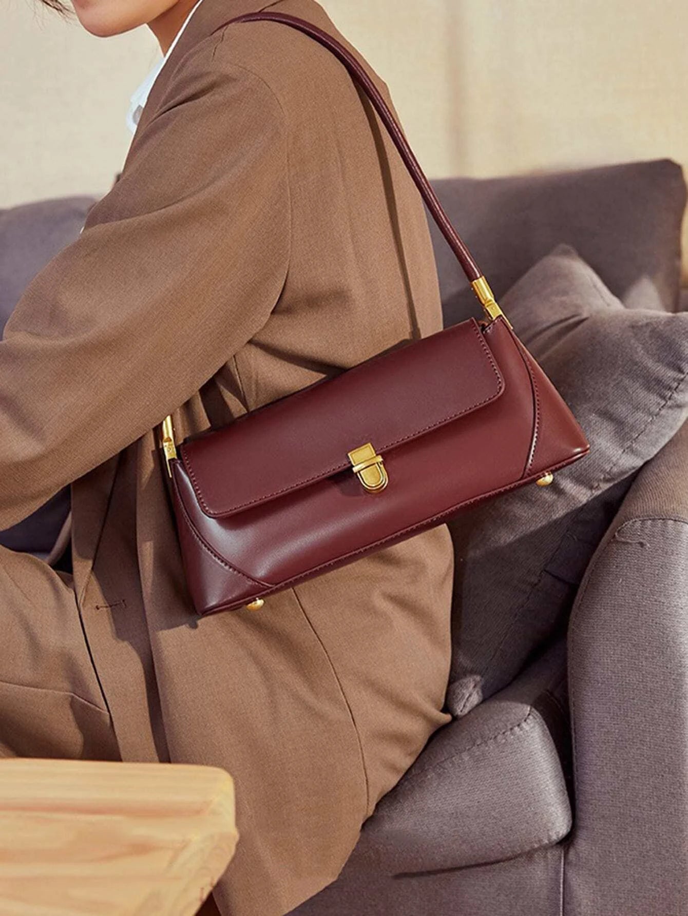 Fashionable Casual Underarm Qualitative Handbag shein