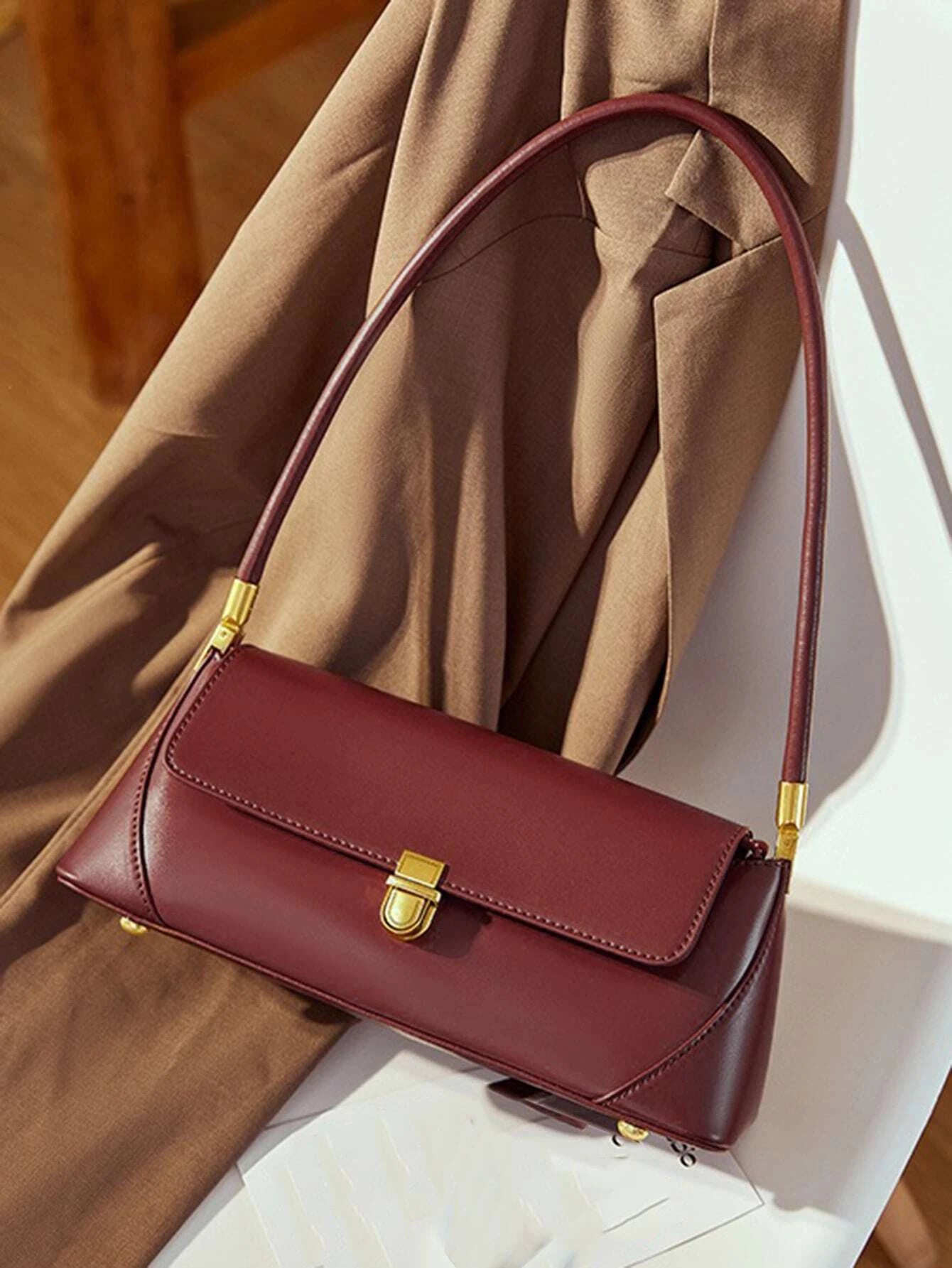 Fashionable Casual Underarm Qualitative Handbag shein