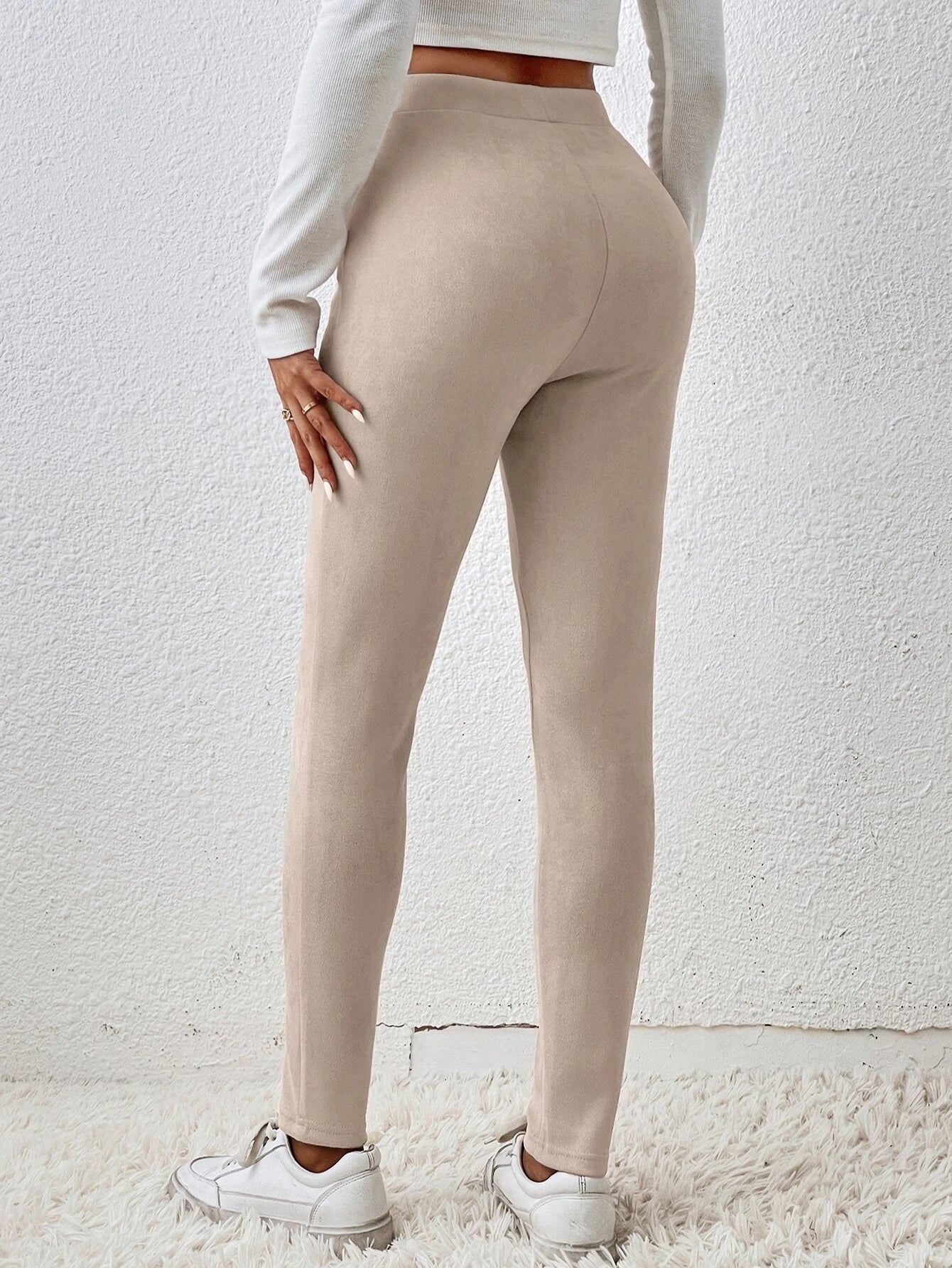 Essnce Solid High Waist Leggings shein
