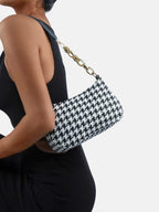 Houndstooth Pattern Bag Retro Polka Dot Print Handbag Envelope Crossbody Bag shein