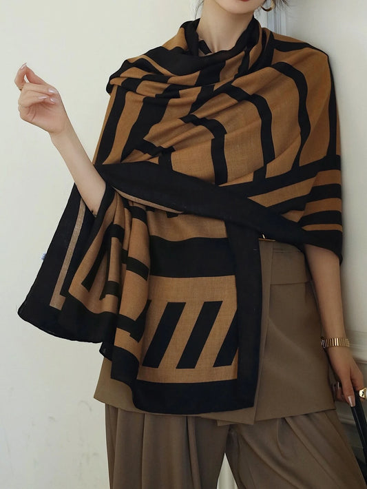 1pc Striped Pattern Scarf Classic Stylish Elegant