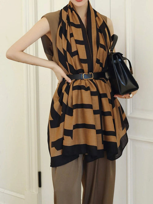 1pc Striped Pattern Scarf Classic Stylish Elegant shein