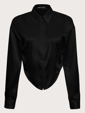 Essnce Drop Shoulder Bandana Hem Shirt