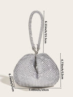 Mini Evening Bag With Crystal Decor, Ladies Party Elegant Clutch Purse Handbag For Cosmetic & Daily Use shein