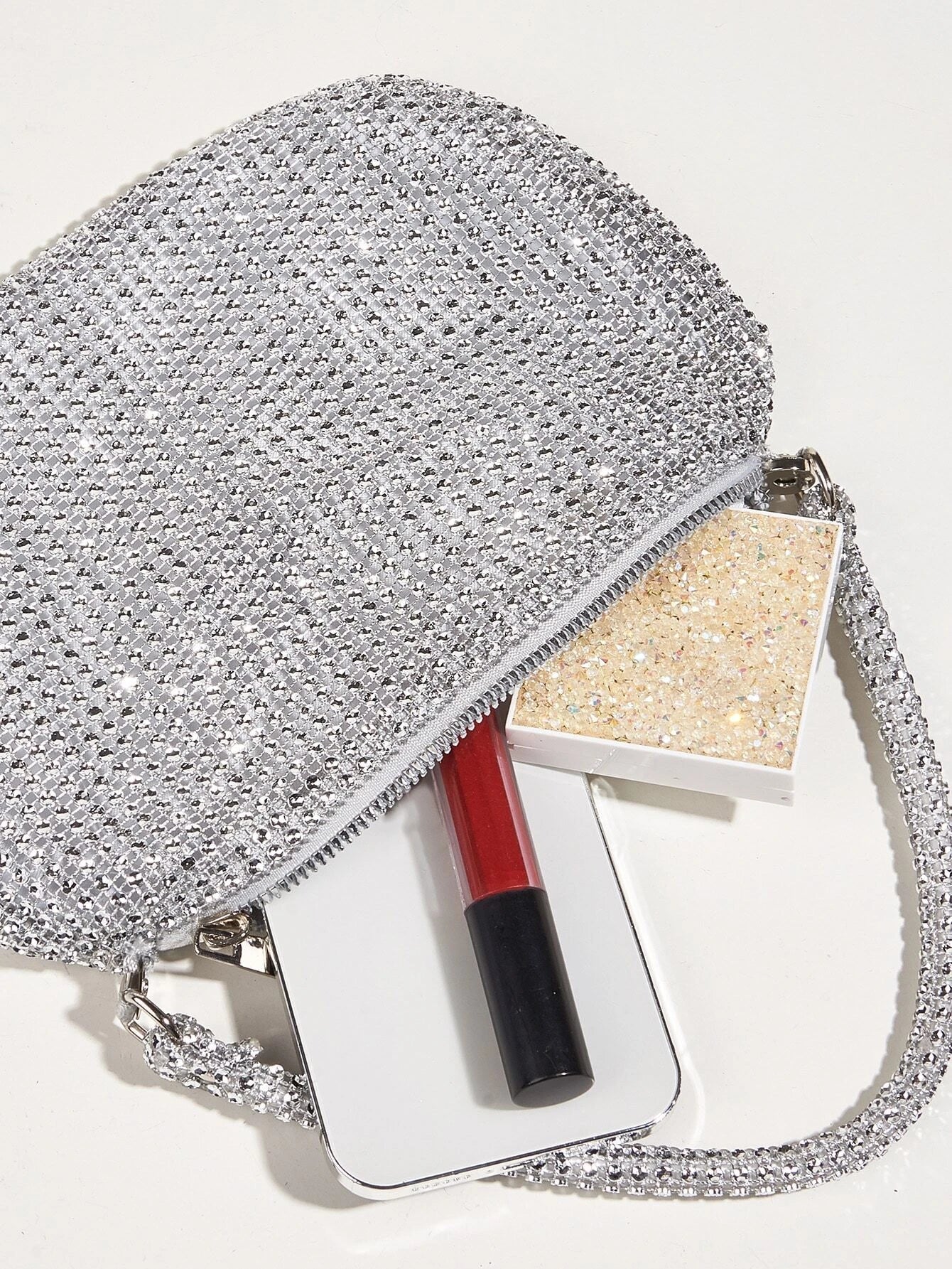 Mini Evening Bag With Crystal Decor, Ladies Party Elegant Clutch Purse Handbag For Cosmetic & Daily Use shein