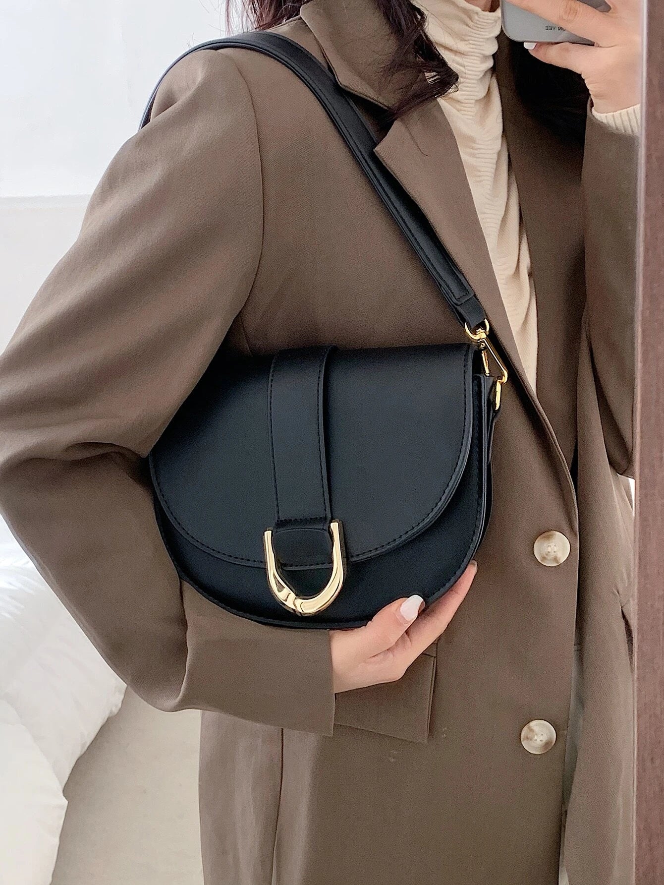 Professional Women's Small Shoulder Bag shein