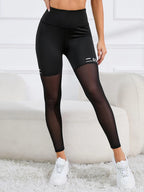 Sport Slayoga Letter Graphic Contrast Mesh Sports Leggings shein