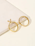 Onelike 2pcs/set Couple Rhinestone Decor Ring shein