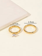 Onelike 2pcs/set Couple Rhinestone Decor Ring shein