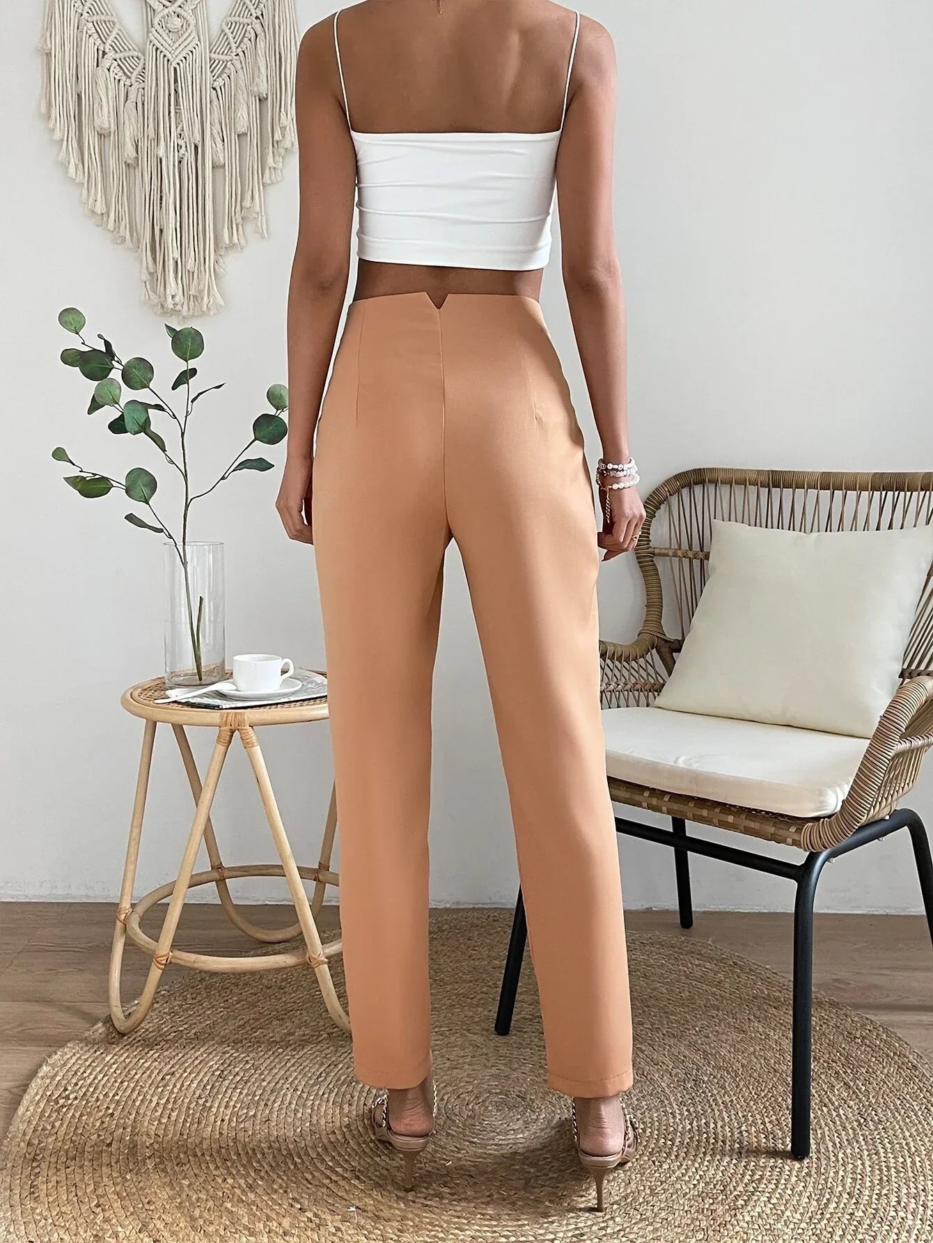 Essnce Plicated Detail Carrot Pants shein