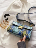 Fashionable Trend, High-End Texture, Light Luxury, Snake Print Niche Design, Versatile Handheld, Detachable Shoulder Cross shein