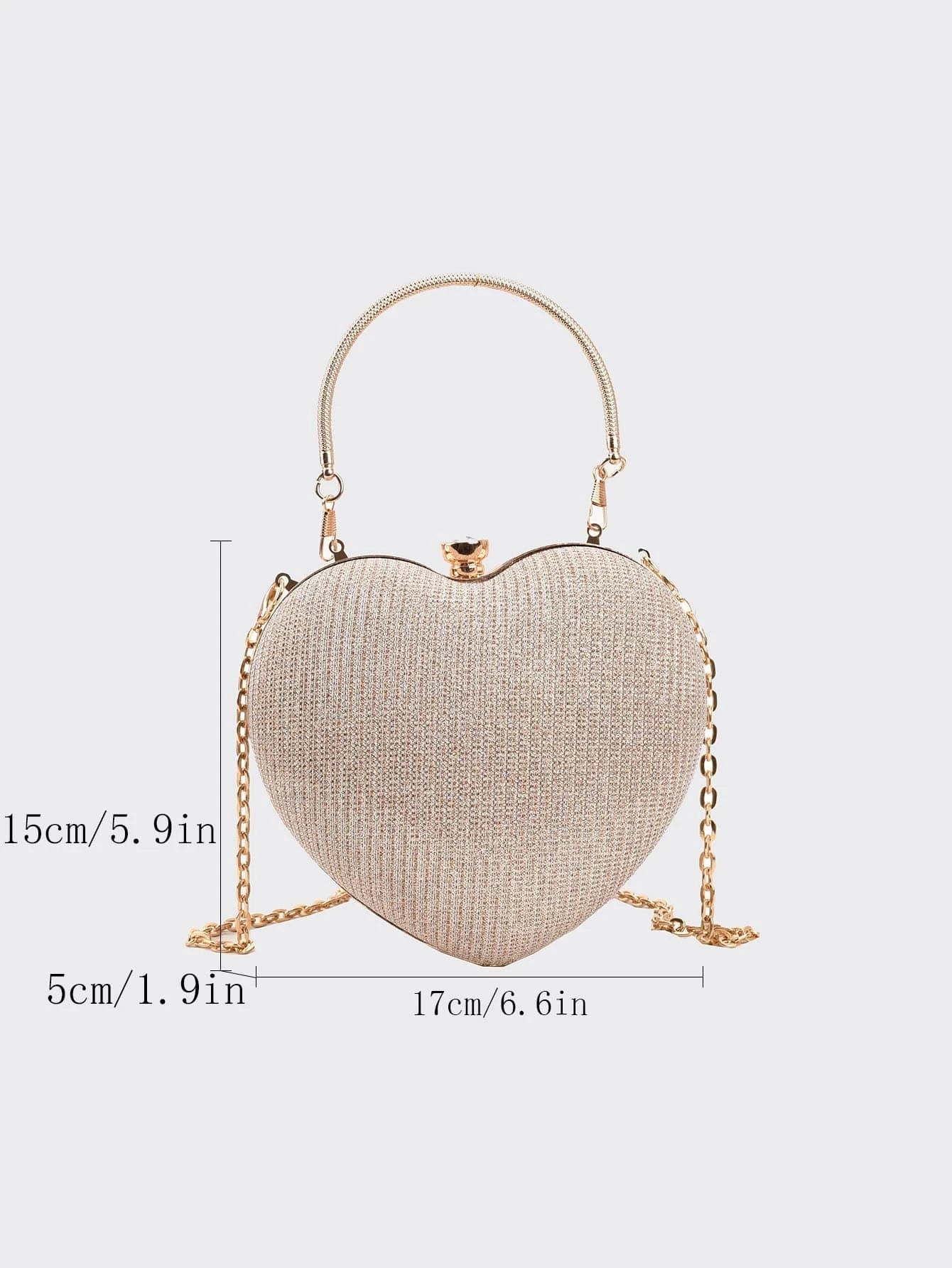 Glamorous Glitter Bling, Sequin, Luxury, Shiny Women's Heart Shaped Rhinestone Evening Clutch Bag shein