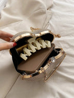 Glamorous Glitter Bling, Sequin, Luxury, Shiny Women's Heart Shaped Rhinestone Evening Clutch Bag shein