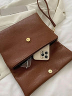 Fashionable,Minimalist,Casual,Litchi Embossed Flap Square Bag For Girl shein