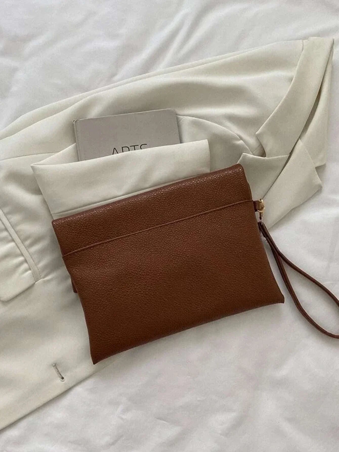 Fashionable,Minimalist,Casual,Litchi Embossed Flap Square Bag For Girl shein
