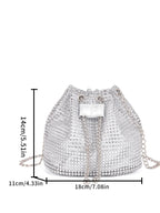 Lightweight,Business Casual Rhinestone Decor Bucket Bag Shein