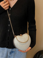 Glamorous Glitter Bling, Sequin, Luxury, Shiny Women's Heart Shaped Rhinestone Evening Clutch Bag shein