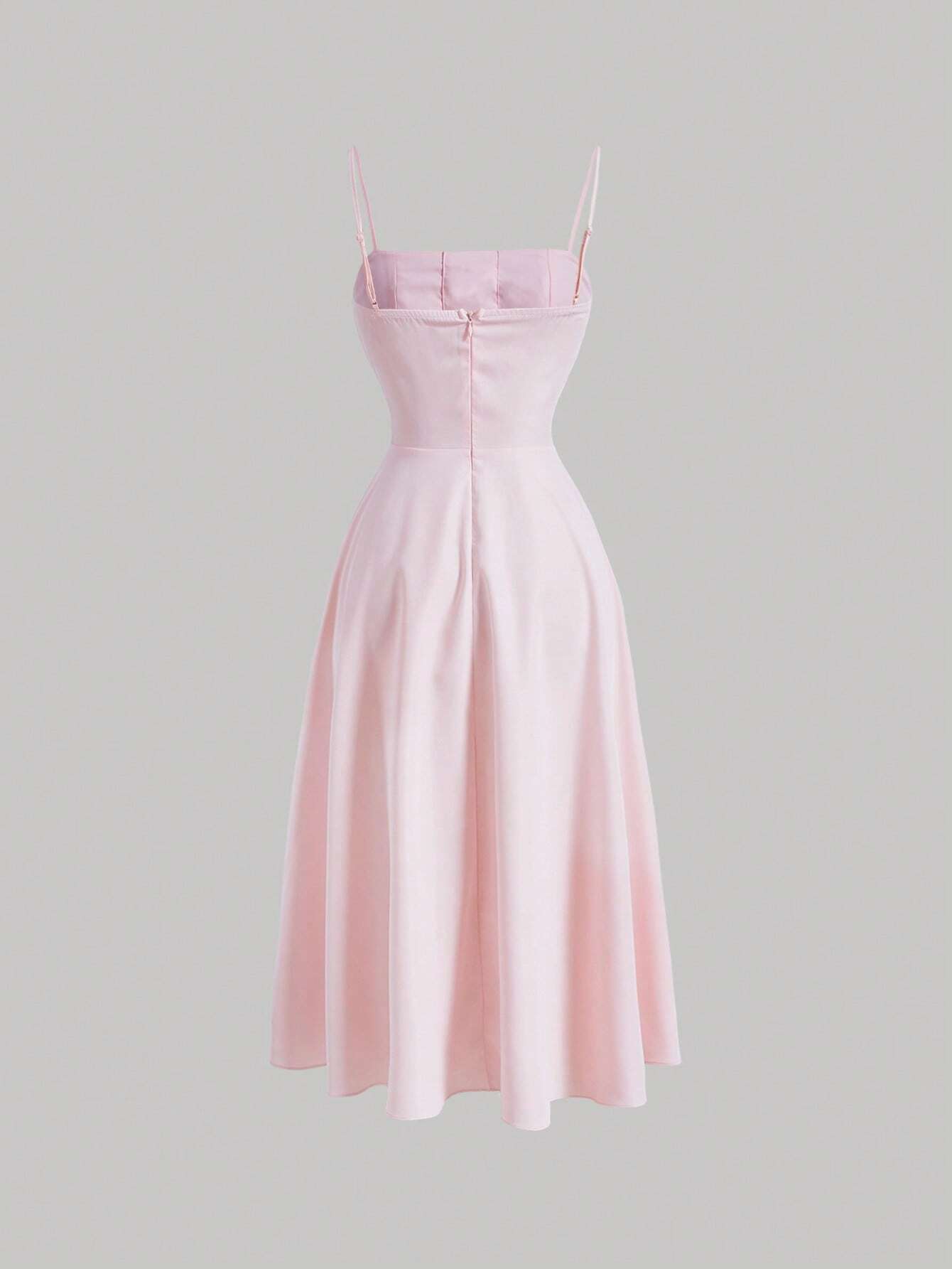MOD Lace Up Front Cami Dress shein