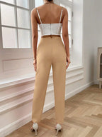 Essnce Plicated Detail Carrot Pants shein