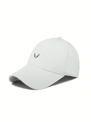 1pc Stylish Classic Men Antler Pattern Adjustable Casual Baseball Cap shein