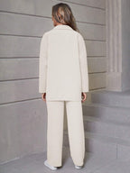 Relaxiva Flap Detail Drop Shoulder Shirt & Pants shein