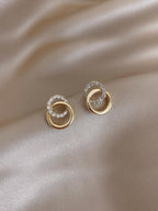 Rhinestone Decor Stud Earrings shein