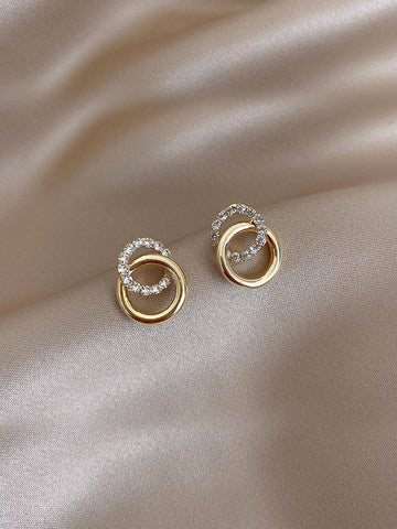 Rhinestone Decor Stud Earrings shein