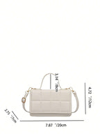 Lightweight,Business Casual Mini Square Bag Quilted Irregular Flap PU For Teen Girls Shein