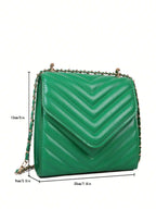 Mini Flap Square Bag Quilted Pattern Minimalist Green shein