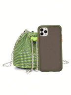 Glitter Bling,Shiny Glamorous,Elegant,Exquisite New Arrival Fashion Mini Metal Chain Rhinestone Decorated Evening Bag shein