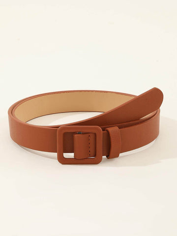 1pc Women Square Buckle Casual Belt For Daily Life