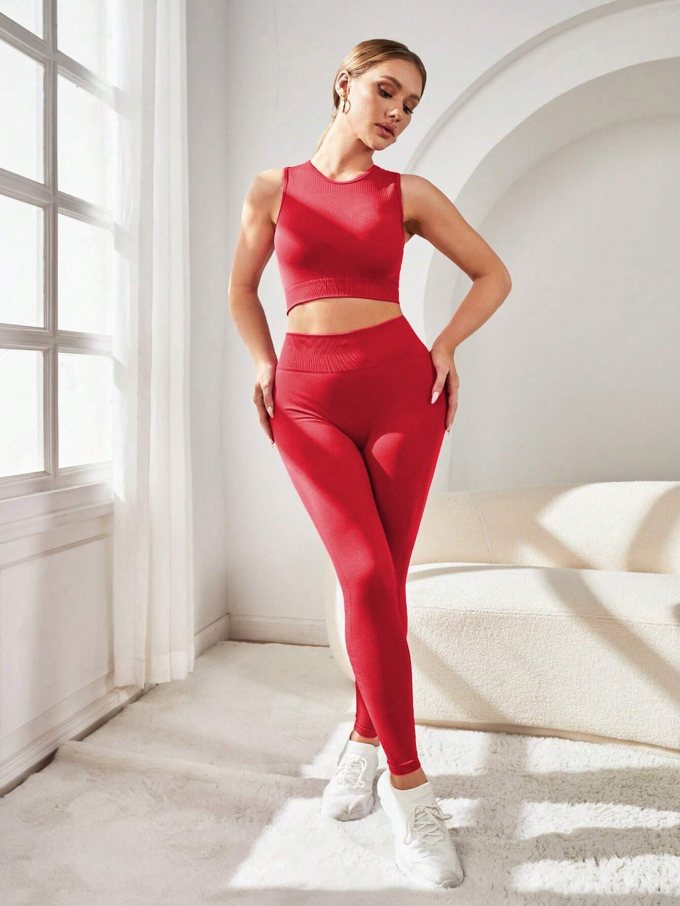 Yoga Basic Seamless High Stretch Sports Set shein