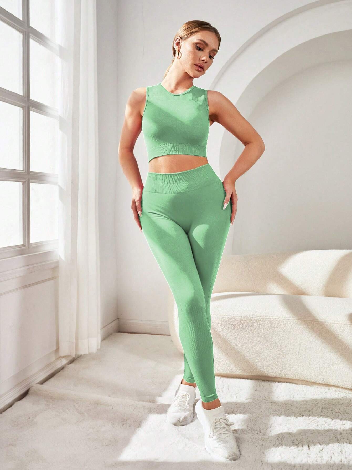 Yoga Basic Seamless High Stretch Sports Set shein