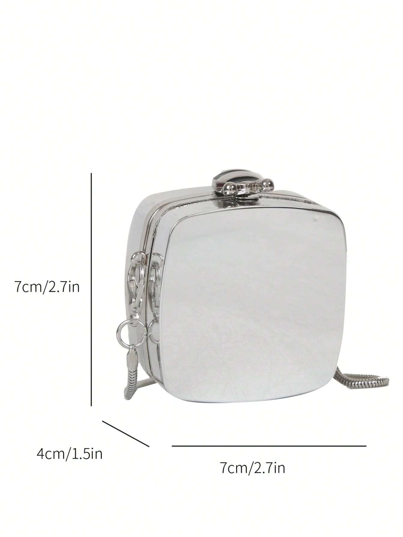Mini Metallic Chain Box Bag, Funky, Punk & Bag For Street Wear shein