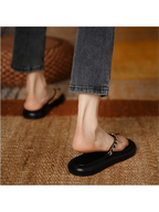 Fashionable Thong Sandals For Women, Chain Decor Flat Sandals shein