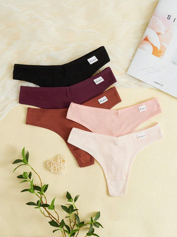 4pack Rib Panty Set shein