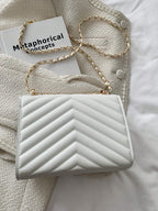 Mini Flap Square Bag Quilted Pattern Minimalist Green shein