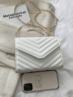 Mini Flap Square Bag Quilted Pattern Minimalist Green shein